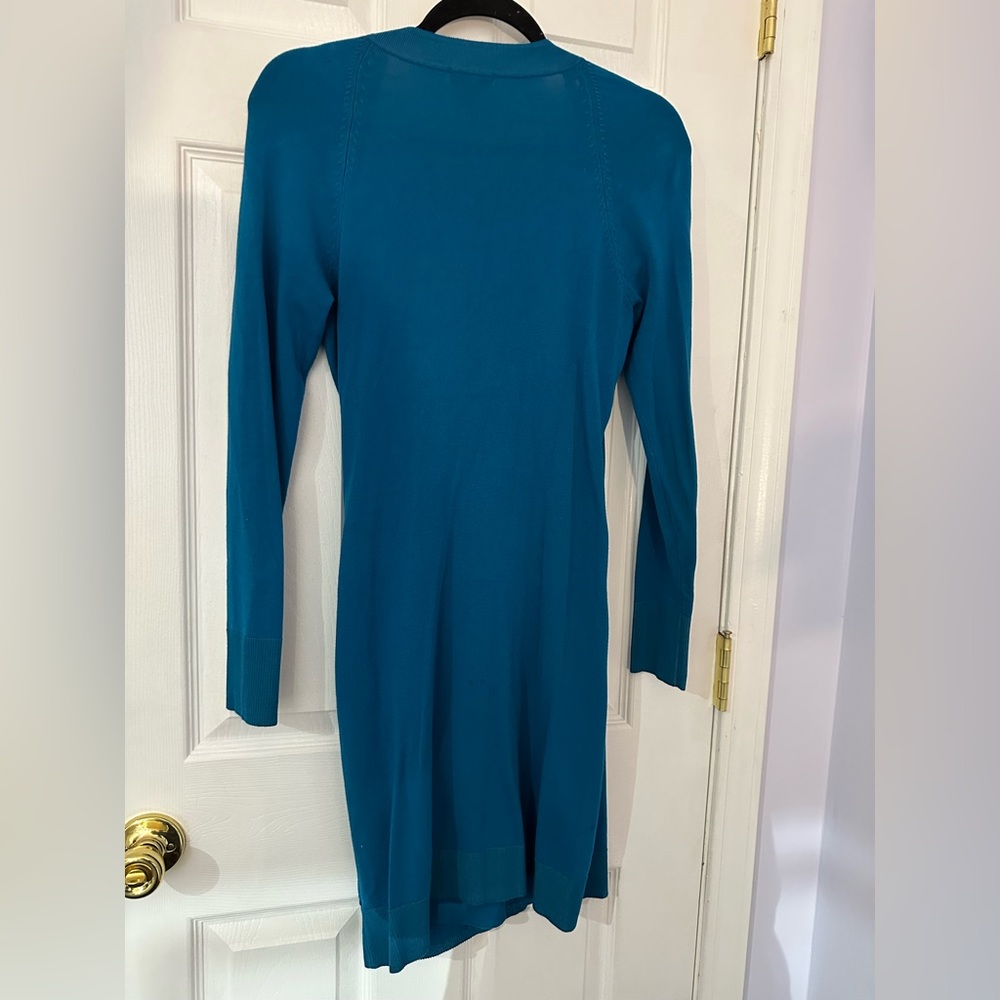 Cache Teal Long Sleeve Dress with Button Accents (M) - Picture 14 of 16